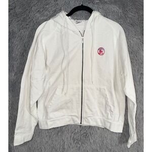 Antigua Boston Red Sox Womens Full Zip Hoodie White Logo L Baseball‎ MLB